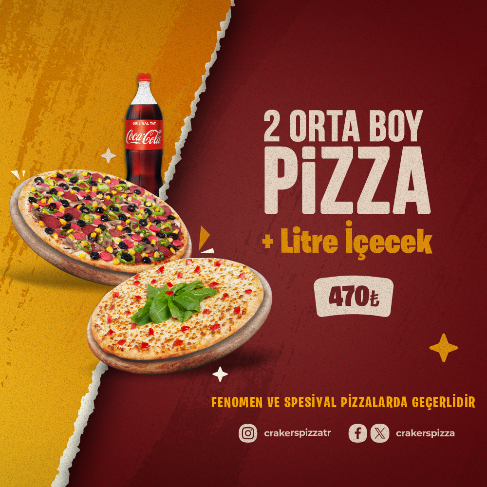 Black And Orange Minimalist Sketch Pizza Banner Landscape  (1000